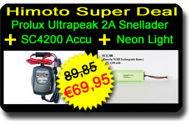 HIMOTO SUPERDEAL: Prolux Snellader + SC4200 Accu + 4-LED Light